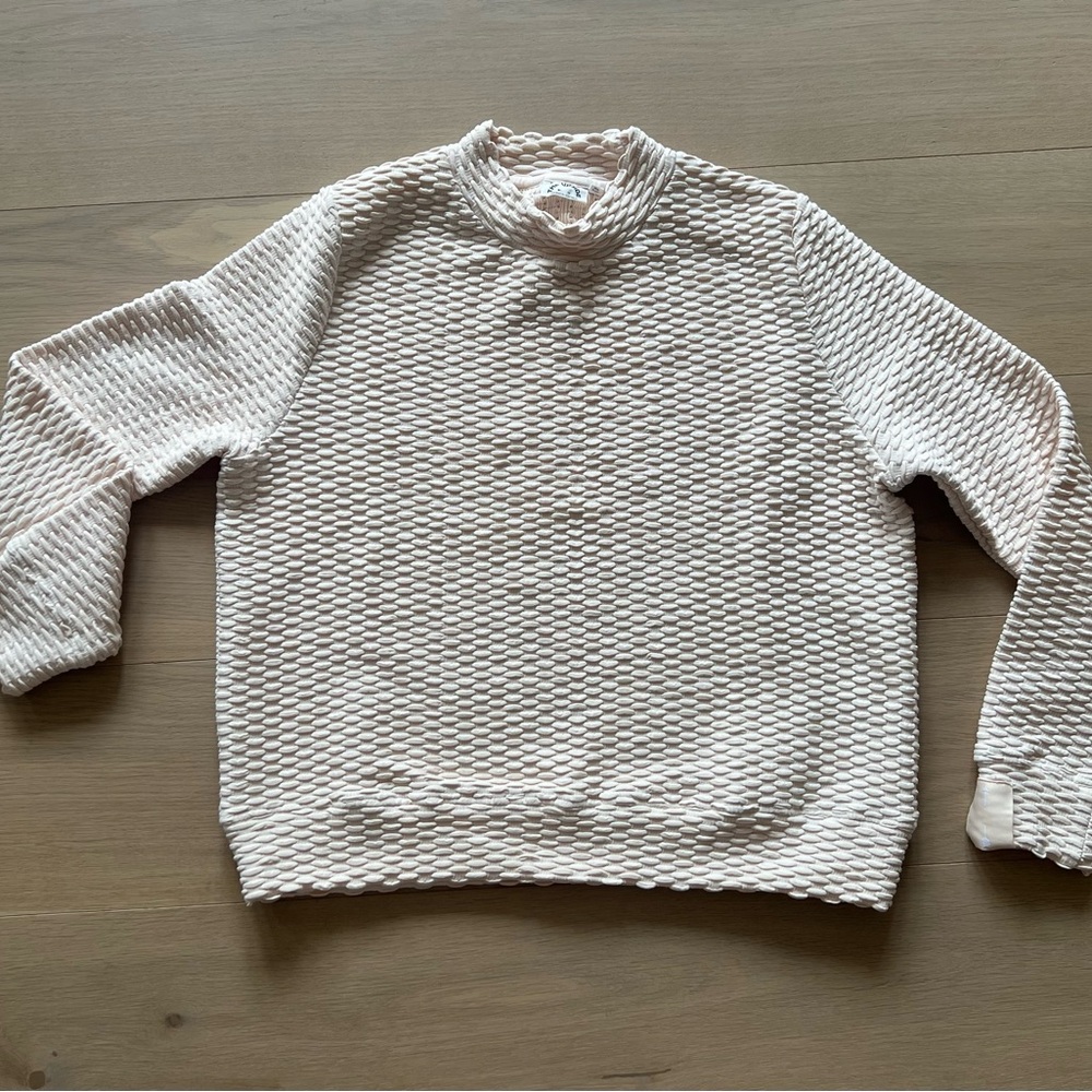 The Upside Textured Blush Cream Top